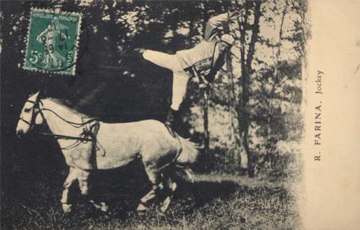 Jockey Balancing on Horse