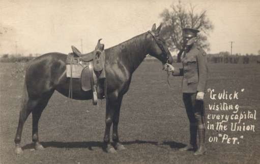 Soldier with Horse Real Photo