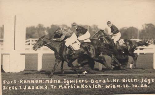 Horse Racers Real Photo