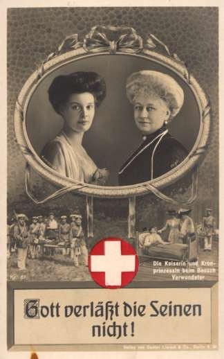 Kaiserina Princess Visiting Wounded WWI Real Photo