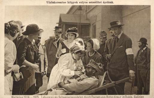 WWI Nurse Wounded on Stretcher