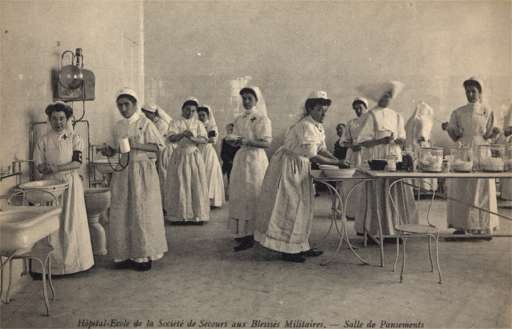 Red Cross Nurses at Work at Hospital