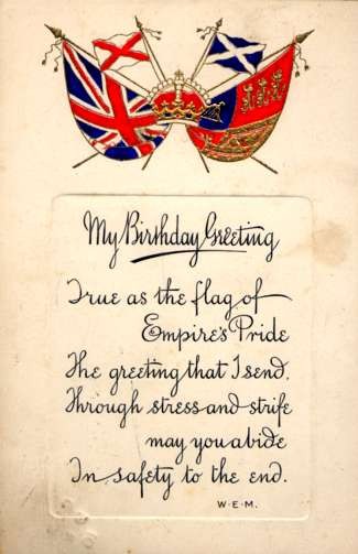 British Flags Crown Poem Birthday