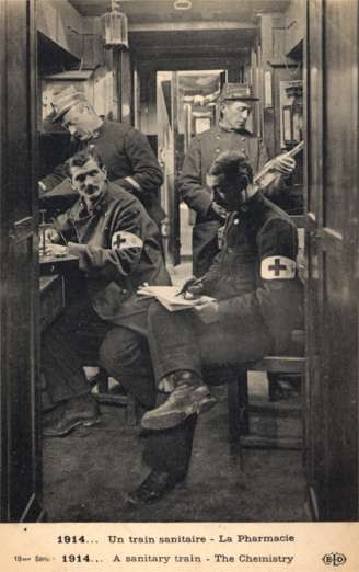 Red Cross Orderly on Train