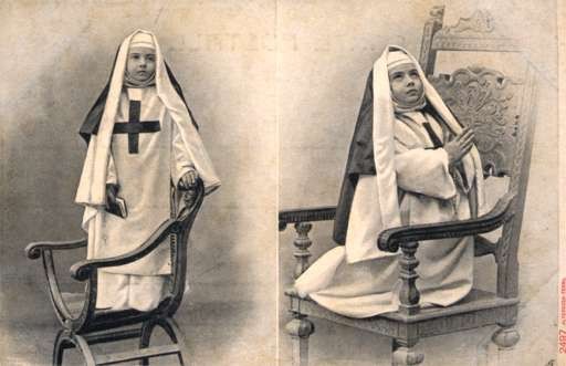 Praying Little Red Cross Nun