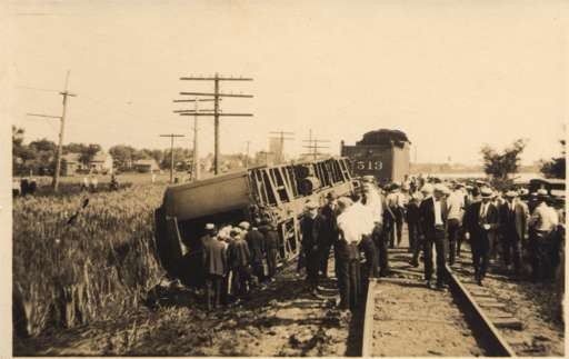 Train Wreck Crowd Real Photo