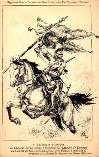 Military Man on Horse with Standard