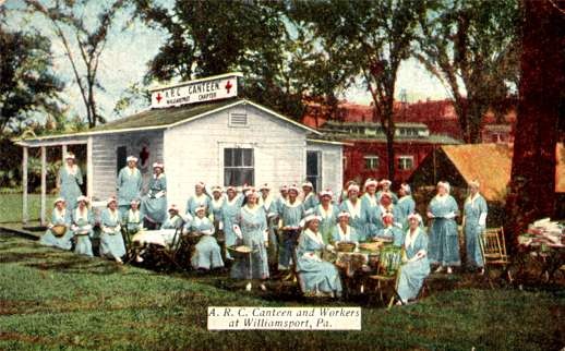 Red Cross Workers in front of Canteen