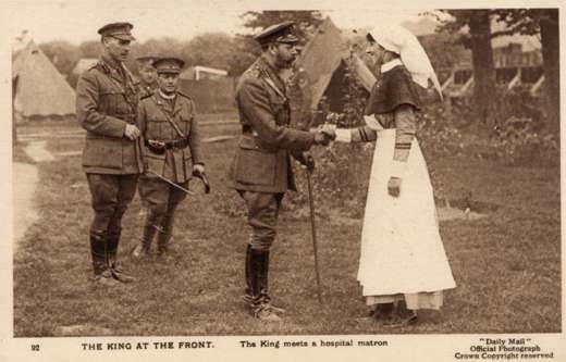 King George V Shaking Nurse's Hand WWI