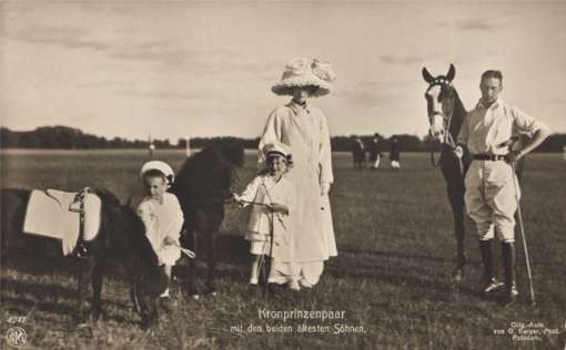 German Crown Prince Family Horse Ponies Real Photo