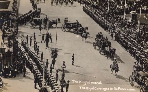 King's Funeral Horses Military Guard Real Photo