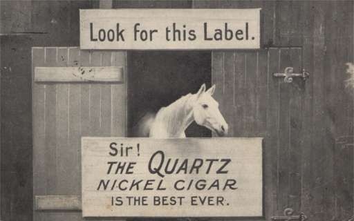 Horse Looking off Barn Advert Cigars