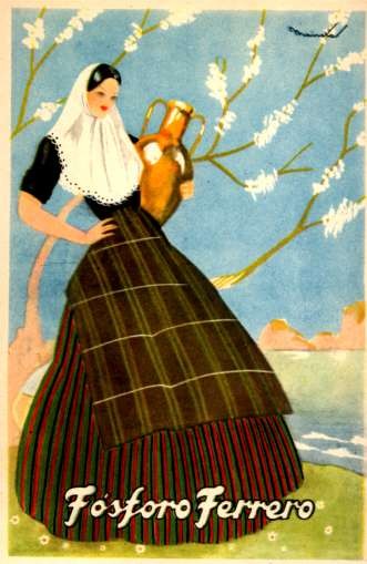 Young Maid with Vase Advert Beauty Products