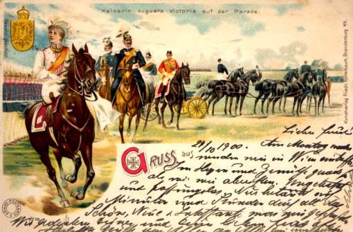 Empress Augusta Victoria on Horse Gruss Aus