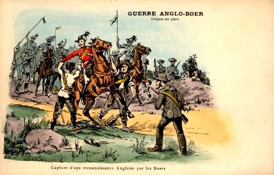Boers Capturint British Officer on Horse