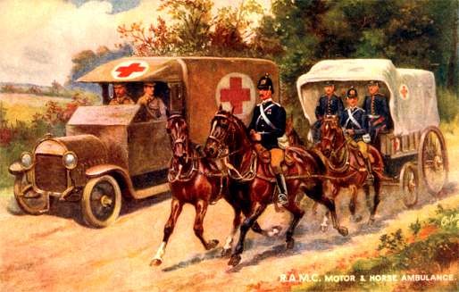Red Cross Truck Horse-Drawn Carriage WWI Tuck