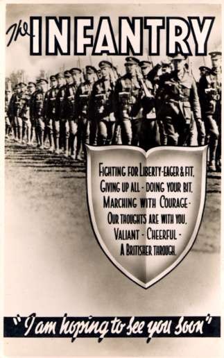 WWII Marching Infantry Poem Real Photo