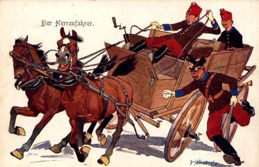 Horse-Drawn Cart Running Officer Shoenpflug