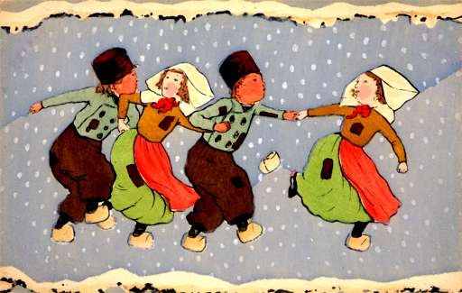 Dance in Snow Dutch Children