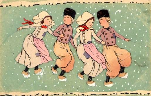 Dutch Children in Snow