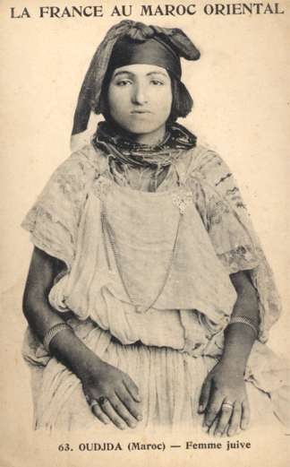 Morocco Young Jewish Woman with Beads