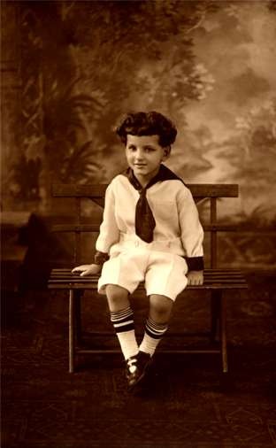 Jewish Child on Bench Real Photo