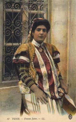 Tunisian Jewish Woman in National Dress