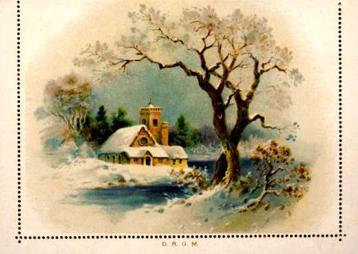 Winter Houses in Snow Trees Foldout