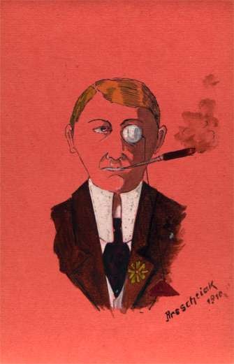 Gentleman with Cigar Hand-Drawn
