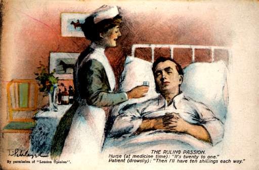 Nurse with Medicine by Patient in Bed Hospital