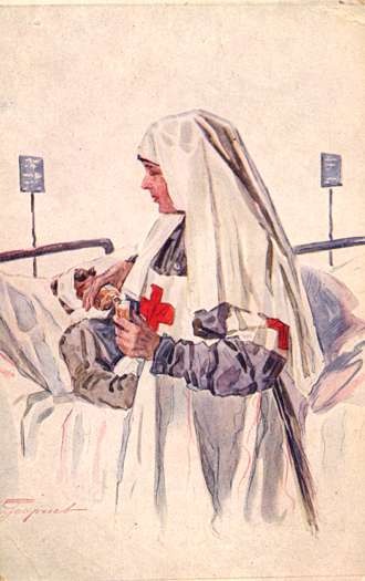 Hospital Wounded in Bed Nurse Pouring Medicine