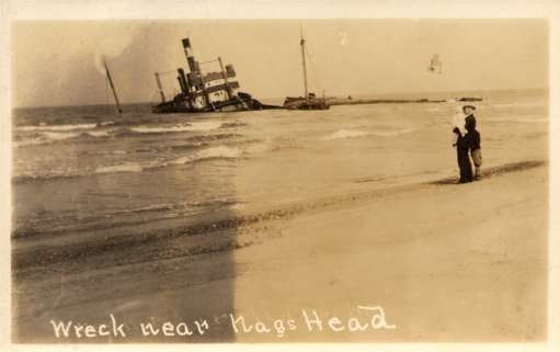 Shipwreck near Nags Head Real Photo