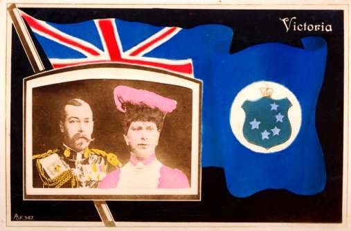 British King George V Queen Elizabeth Flag RP
