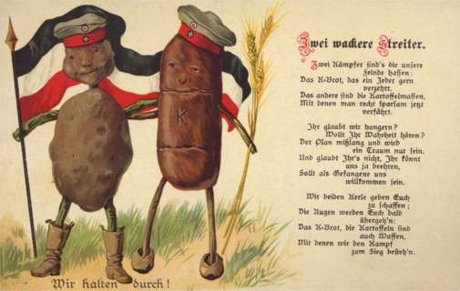 Potato Bread Dressed in Military German Hats Poem