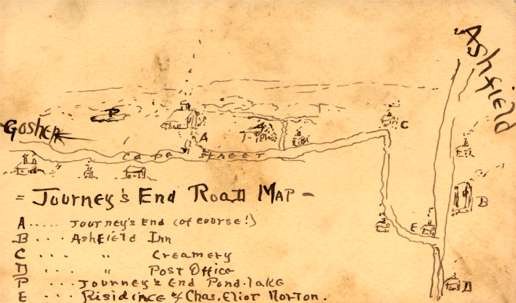 Journey's End Road Map Ashfield Hand-Drawn