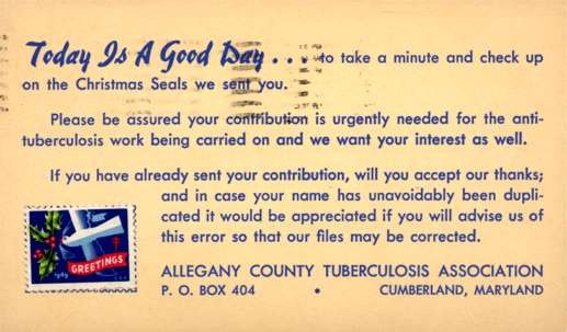 Advert Christmas Seals MD Tuberculosis Association