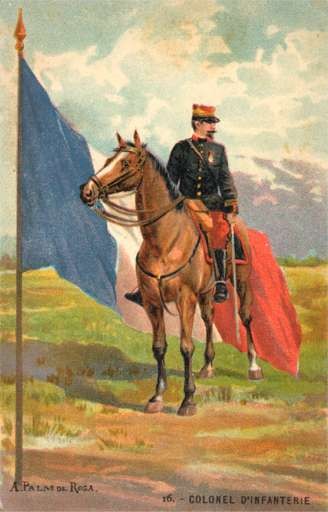 French Flag Colonel of Infantry on Horse