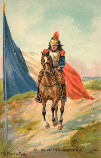 French Flag Curassier on Horse