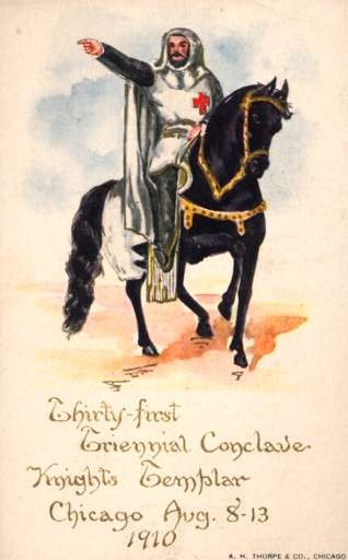 Knight on Horse Knights Conclave 1910 Chicago