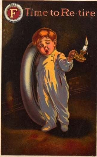 Child with Candle Advert Fisk Tires