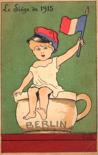 French Child with flag on Chamber Pot Scatological