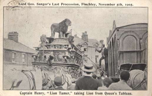 Lion Tamer Henry taking Lion from Queen's Tableau