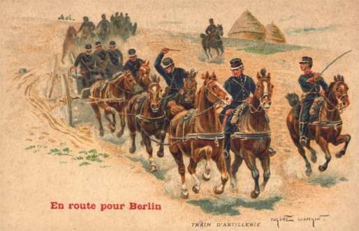 WWI Military on Horse-Drawn Carriage to Berlin