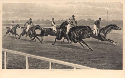 Horse Racers On Race Track