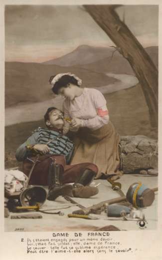 Red Cross Nurse Aiding WWI Wounded Poem RP