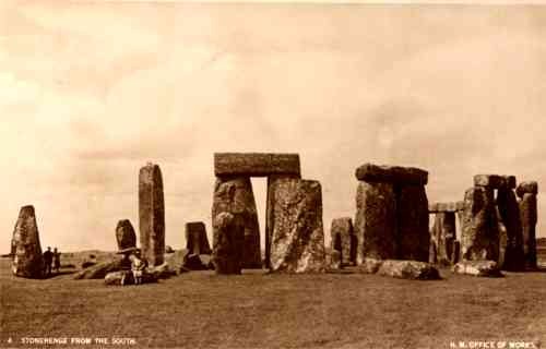 UK Stonehenge from South Tourists Real Photo