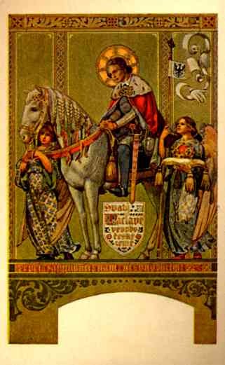 Czech Knight on Horse Surrounded by Angels