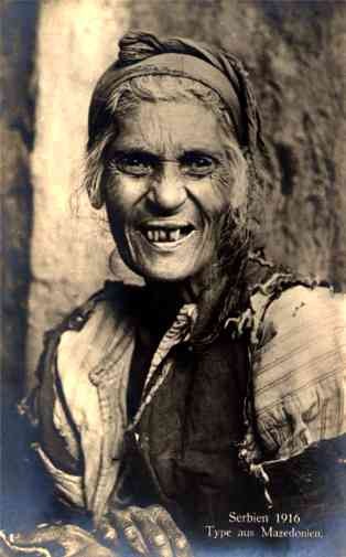 Macedonia Serbian Old Woman Real Photo