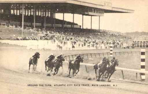 Horses Around Turn Atlantic City NJ Race Track