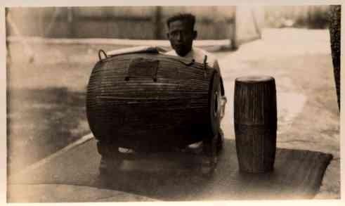 Musician behind Drums Thailand (Siam) Real Photo